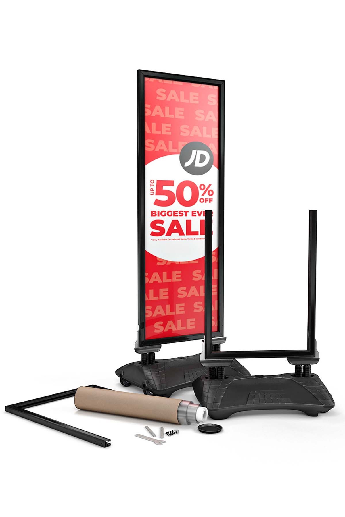 WindPro%20Slim%20Siyah%20Tek%20Kat%20Kaldırım%20Reklam%20Panosu%20Ayaklı%20Poster%20Pano%20152x60%20cm