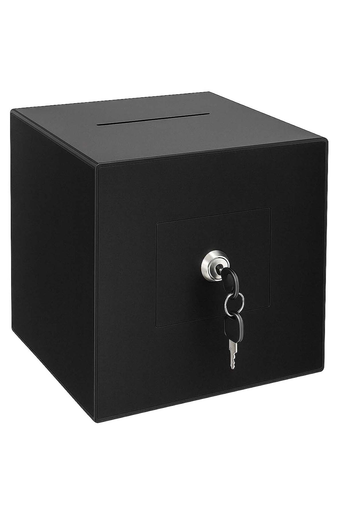 Dilek,%20Şikayet%20Kutusu,%20Bahşiş%20Kutusu,%20Kumbara%20Tip%20Box%20Siyah%20Metal%20Kilitli%2030x30x30