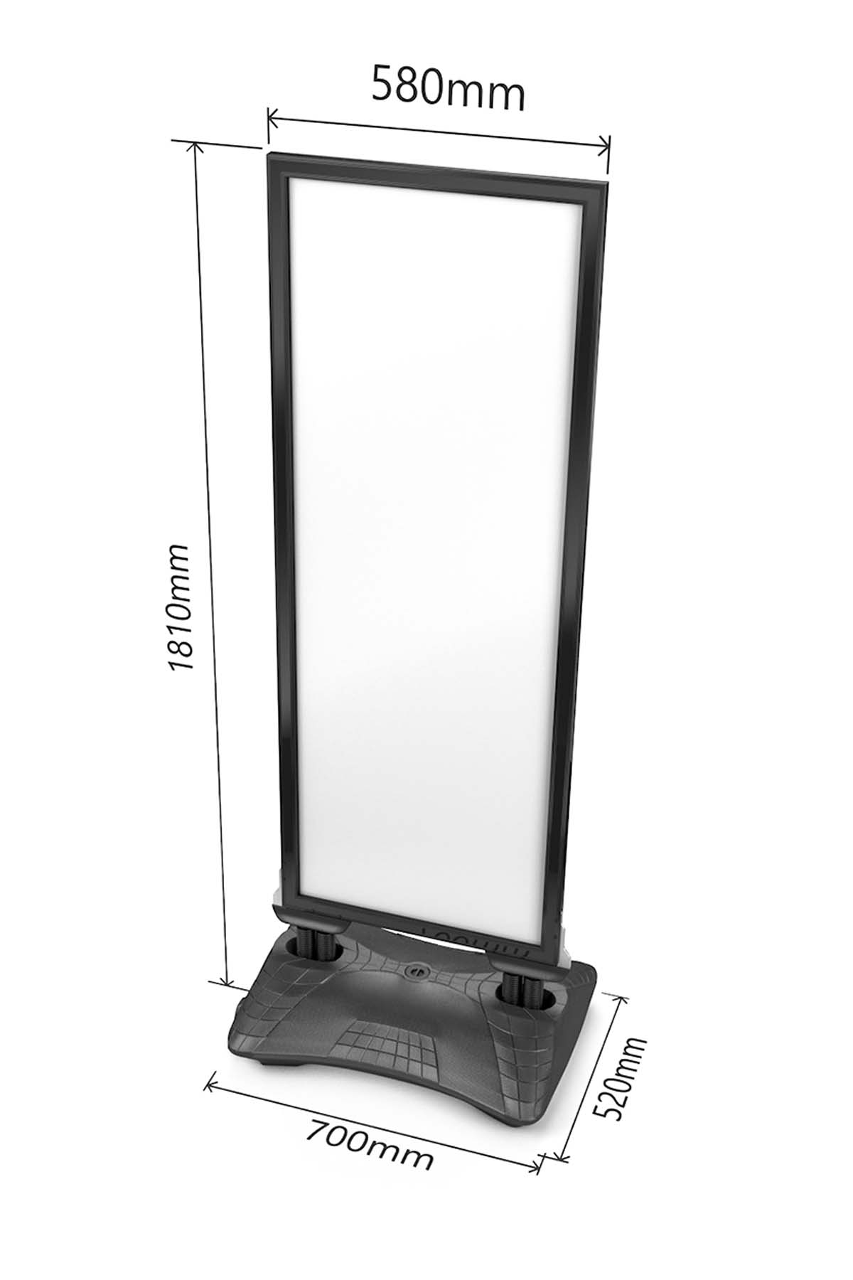 WindPro%20Slim%20Siyah%20Tek%20Kat%20Kaldırım%20Reklam%20Panosu%20Ayaklı%20Poster%20Pano%20152x60%20cm