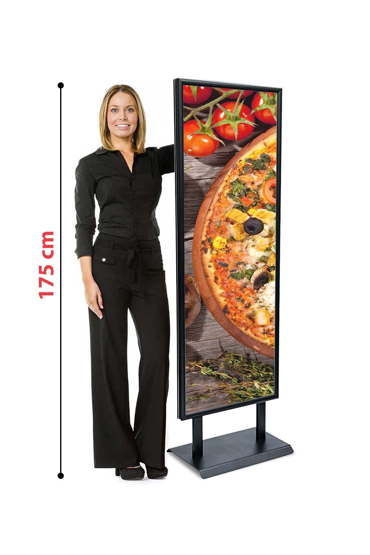Çift%20Taraflı%20Sac%20Taban%20Kaldırım%20Reklam%20Panosu%20Ayaklı%20Poster%20Pano%20Siyah%2050x140
