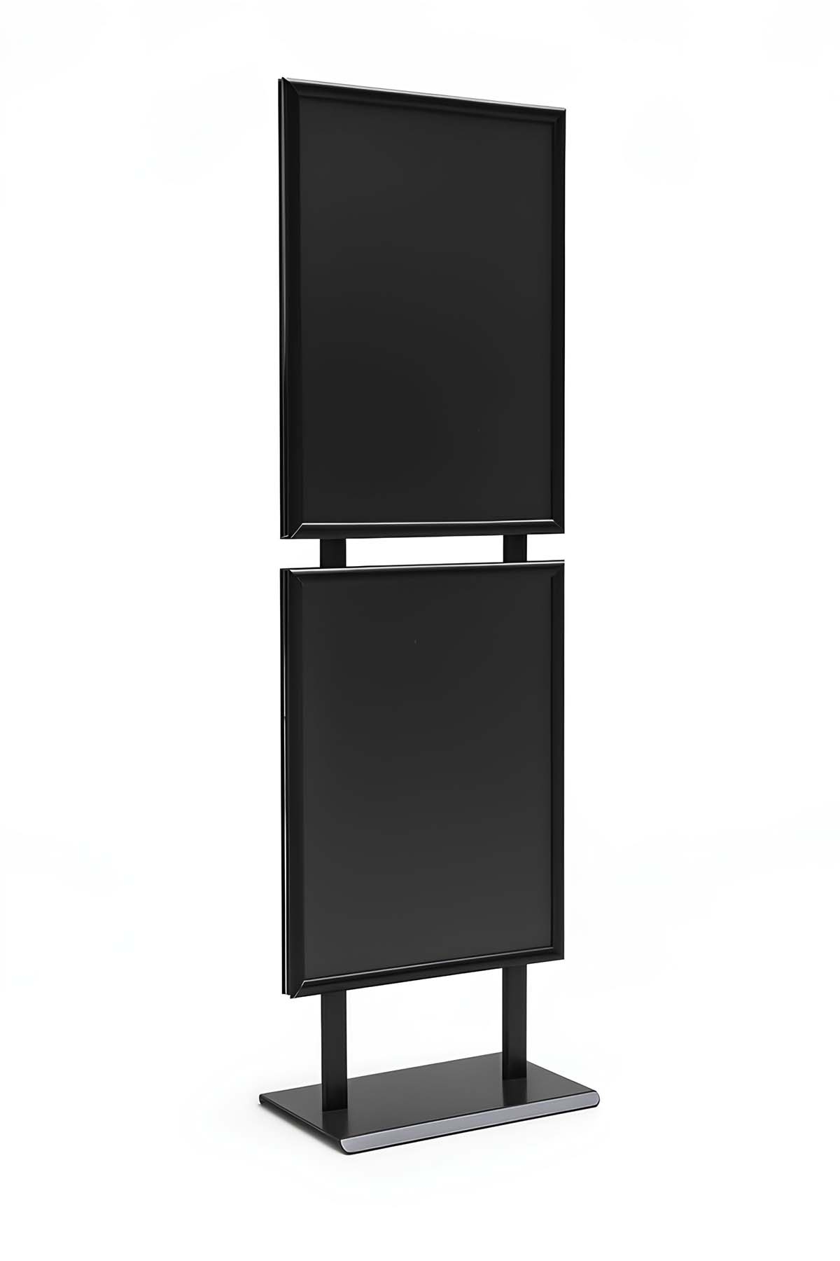 50x70%20Çift%20Katlı%20Sac%20Taban%20Kaldırım%20Reklam%20Panosu%20Ayaklı%20Poster%20Pano%20Siyah%20Çift%20Taraflı