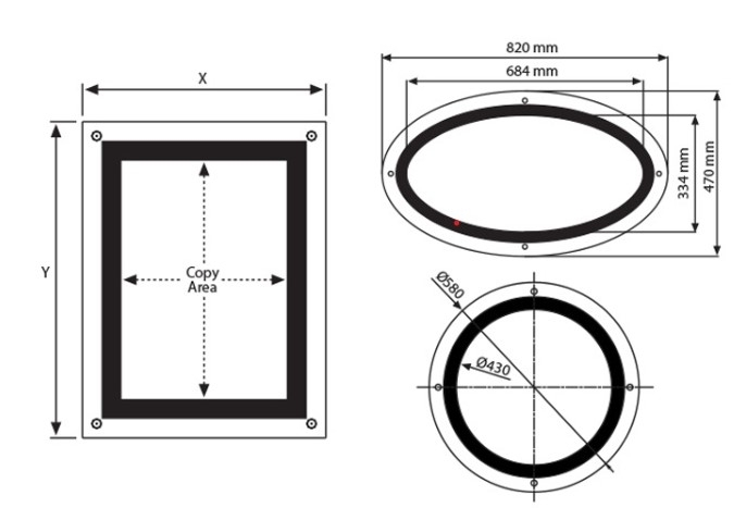 Akrilik Led Panel Daire Siyah