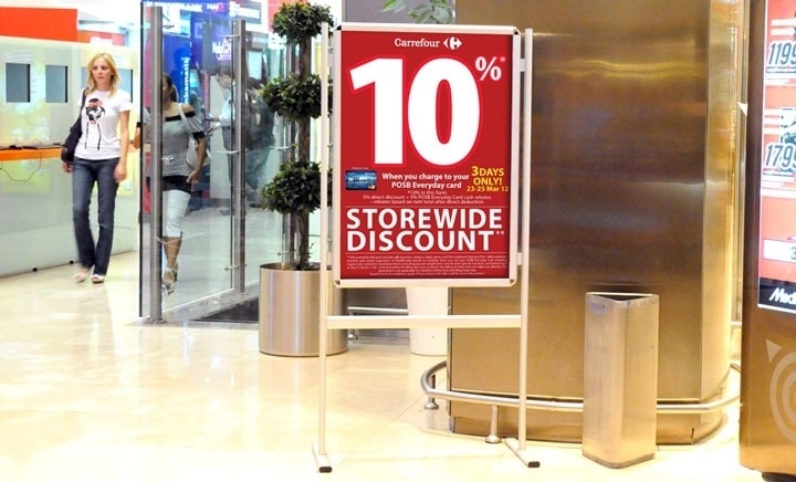 Alüminyum%20Ayaklı%20Poster%20Afiş%20İnfo%20Pano%20Tek%20Taraflı%20Gri