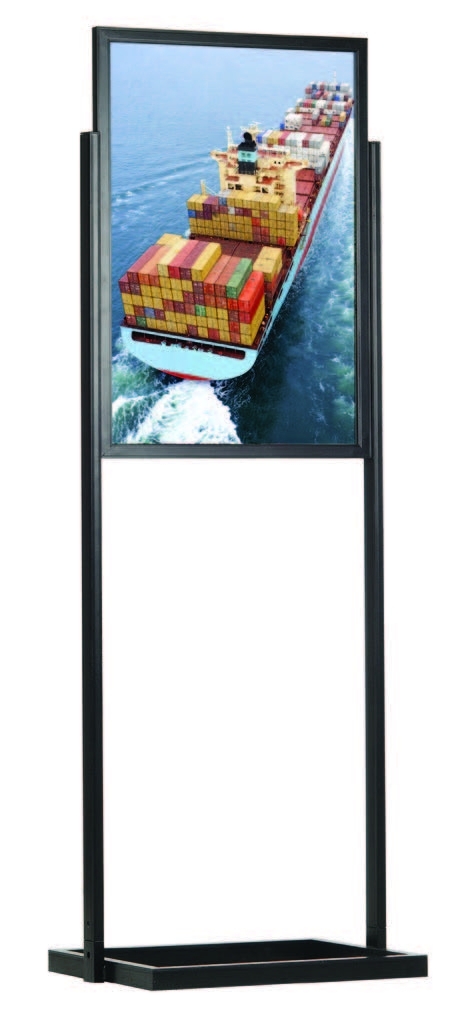 Alüminyum%20Sürgülü%20Poster%20Pano%20Siyah%20Tek%20Katlı