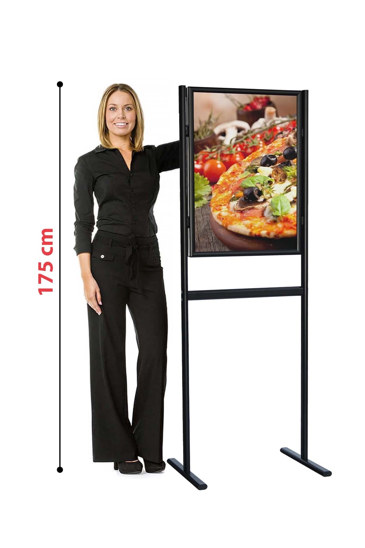 Alüminyum%20Ayaklı%20Poster%20Afiş%20İnfo%20Pano%20Tek%20Taraflı%20Siyah