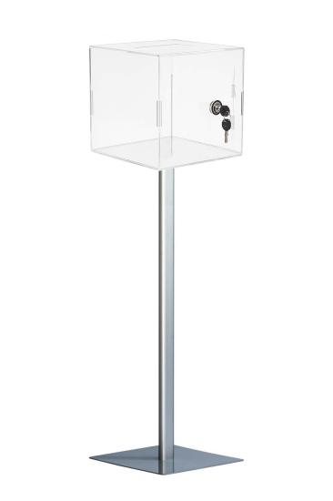 Şeffaf Ayaklı Sadaka Bağış Öneri İstek Şikayet Kutusu Tipbox 25x25x25