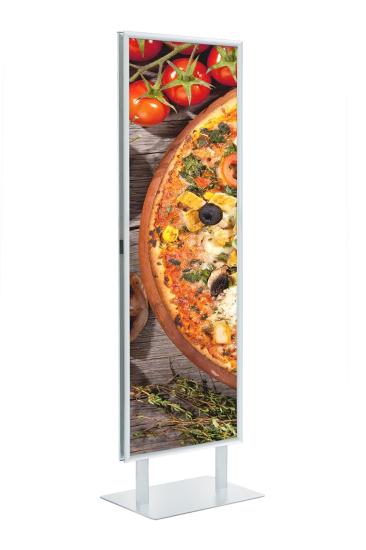 Çift Taraflı Sac Taban Kaldırım Reklam Panosu Ayaklı Poster Pano Gri 50x140
