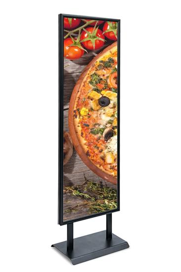 Çift Taraflı Sac Taban Kaldırım Reklam Panosu Ayaklı Poster Pano Siyah 50x140