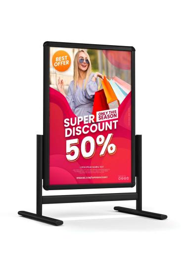 Alüminyum Kaldırım Reklam Poster Al Maki Pano Siyah