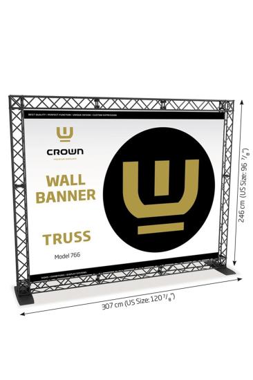 Crown Truss, Stand Dikey Tekli Banner Tanıtım Stand 277 x 246 cm