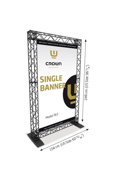 Crown Truss, Stand Dikey Tekli Banner Tanıtım Stand 154 x 246 cm