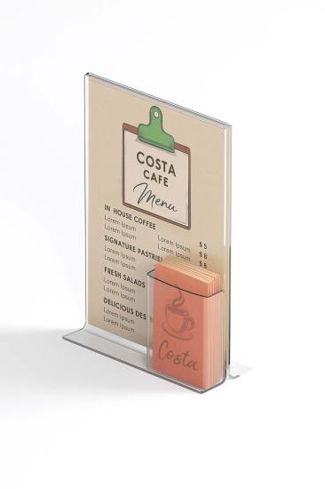 A4(21x30) Masaüstü T Tipi Dikey Pleksi Broşürlüklü Föylük