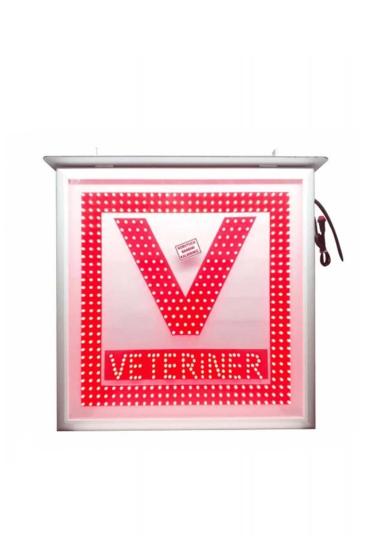 ÖzgürceSeç Veteriner V Logo LED Tabela 60 x 60 cm