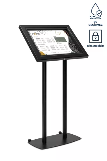 Kilitlenebilir Su Geçirmez 2X A4 Menü Bilgilendirme Panosu