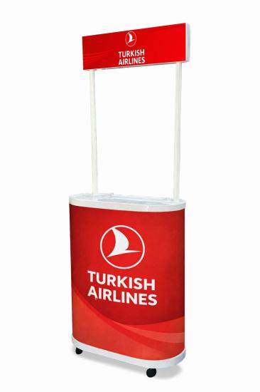 THY Oval Tekerlekli Reklam Tanıtım ve Tadım Standı