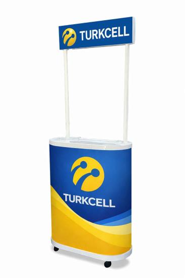 Turkcell Oval Tekerlekli Reklam Tanıtım ve Tadım Standı