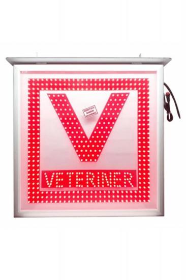 ÖzgürceSeç Veteriner V Logo LED Tabela 60 x 60 cm