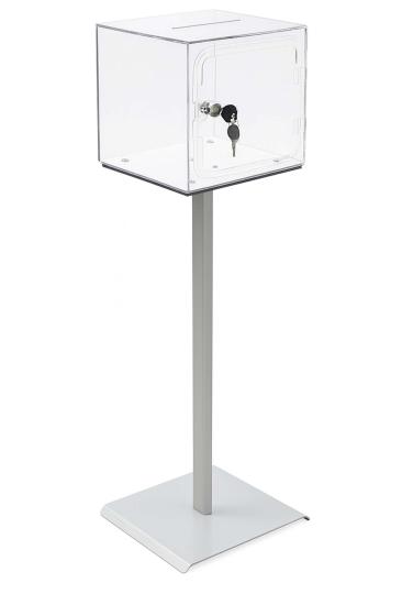 Kırılmaz Şeffaf Ayaklı Dilek, Şikayet Kutusu, Bahşiş Kutusu, Kumbara Tip Box Kilitli 30x30x30 cm