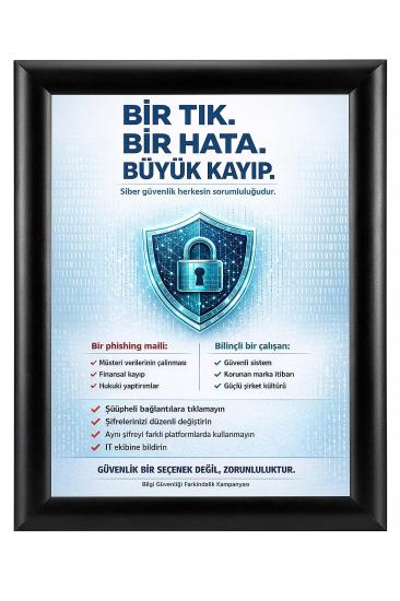 A4 (21x30) Alüminyum Açılır Kapanır Siyah Çerçeve 25mm - Eko