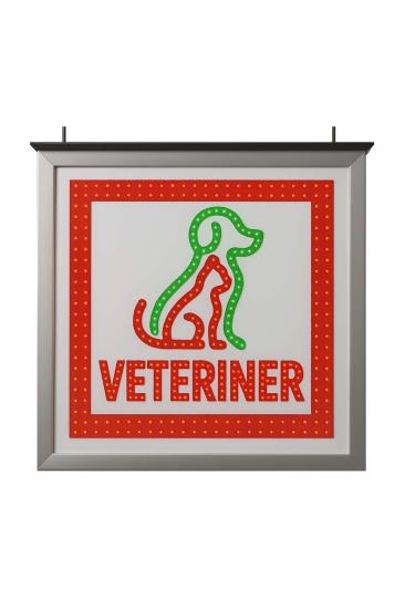 ÖzgürceSeç Veteriner V Logo LED Tabela Figürlü 60 x 60 cm 