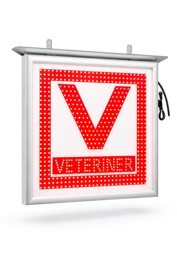 ÖzgürceSeç Veteriner V Logo LED Tabela 60 x 60 cm