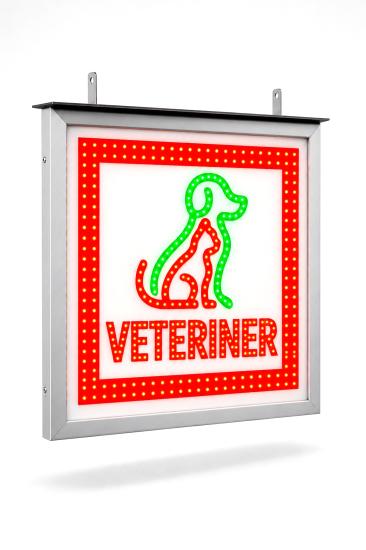 ÖzgürceSeç Veteriner V Logo LED Tabela Figürlü 60 x 60 cm 