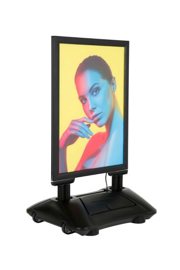 Windpro Led Aydınlatmalı Işıklı Kaldırım Panosu Çift Taraflı Yaylı Tekerlekli Reklam Dubası