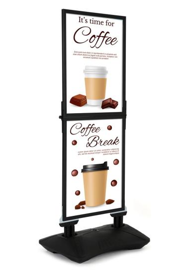 WindPro Slim Siyah 50x70 Çift Kat Kaldırım Reklam Panosu Ayaklı Poster Pano 