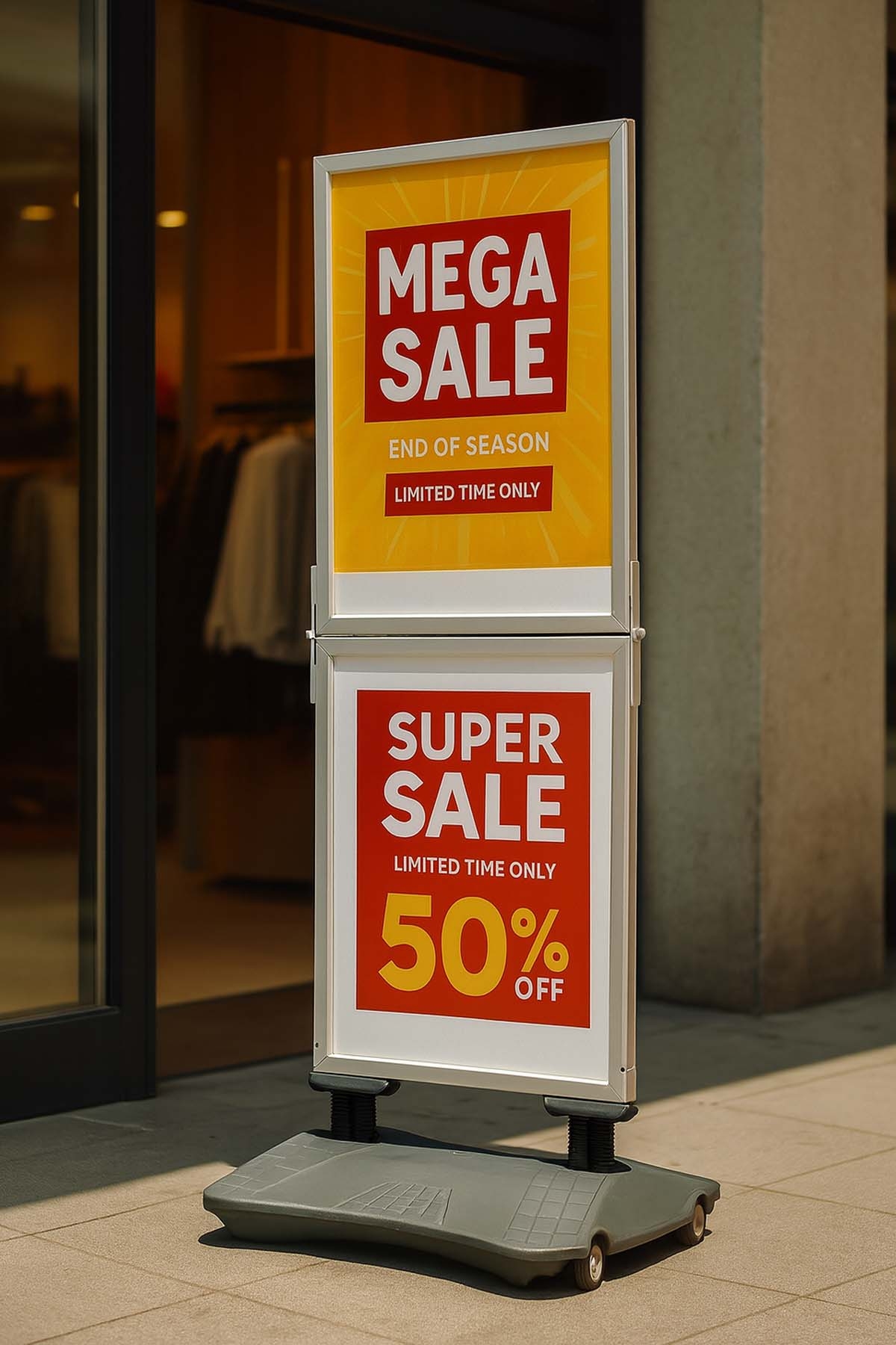 WindPro%20Slim%20Gri%2055x70%20Çift%20Kat%20Kaldırım%20Reklam%20Panosu%20Ayaklı%20Poster%20Pano%20