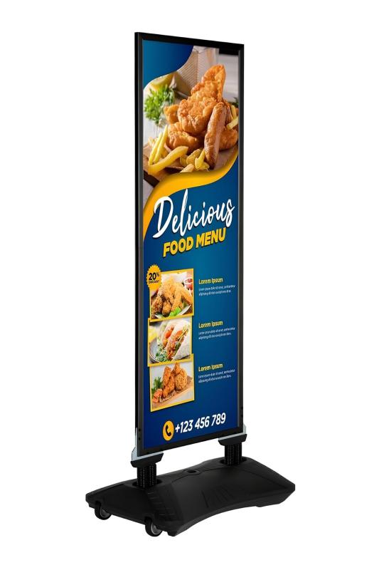 WindPro%20Slim%20Siyah%20Tek%20Kat%20Kaldırım%20Reklam%20Panosu%20Ayaklı%20Poster%20Pano%20152x60%20cm
